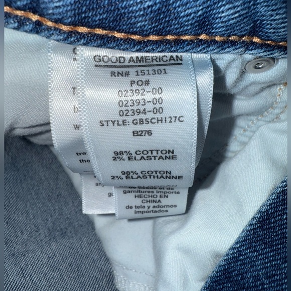 Good American Blue Distressed Jean Shorts - Picture 4 of 5